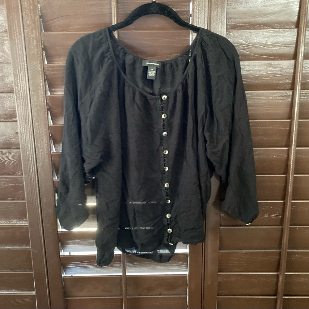 Black Spense button up blouse shirt - size medium